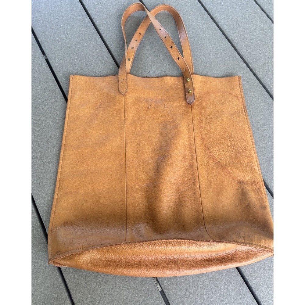 Madewell McCarren Leather Tote Caramel Shoulder Bag Double Strap Minimalist - Picture 7 of 7